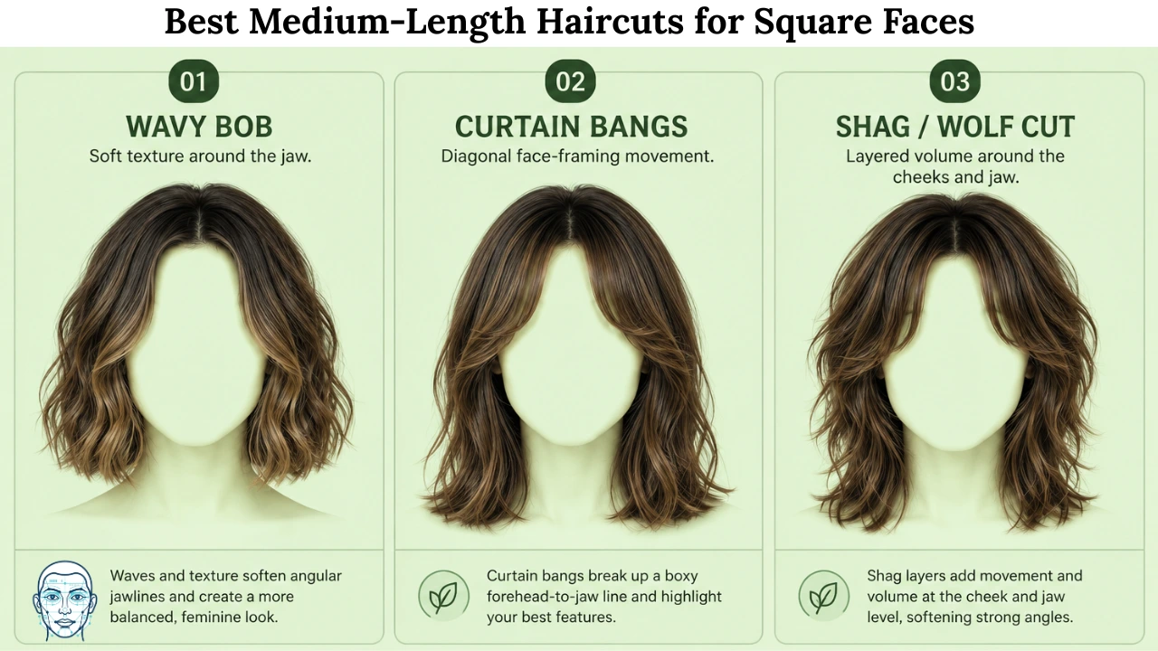 Best Medium-Length Haircuts for Square Faces