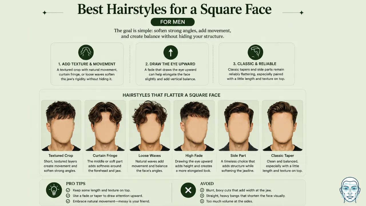 Best hairstyles for a square face shape (for men)