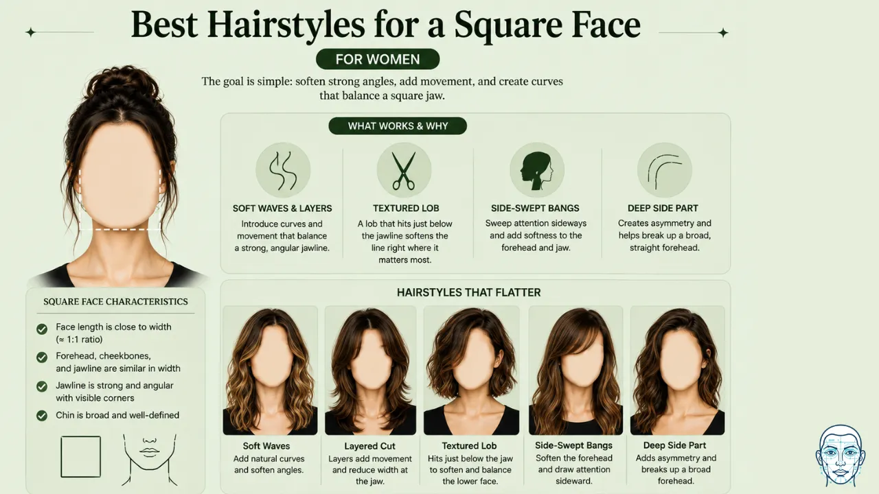 Best hairstyles for a square face shape (for women)