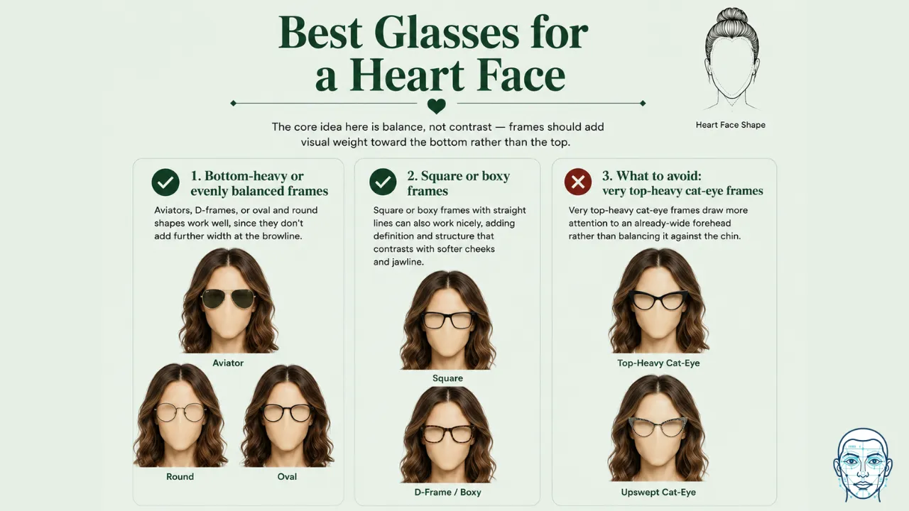 best glasses for a heart face shape