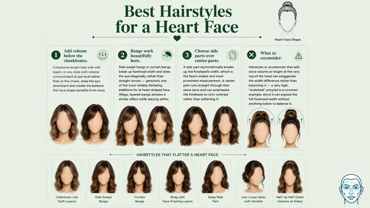best hairstyles for a heart face